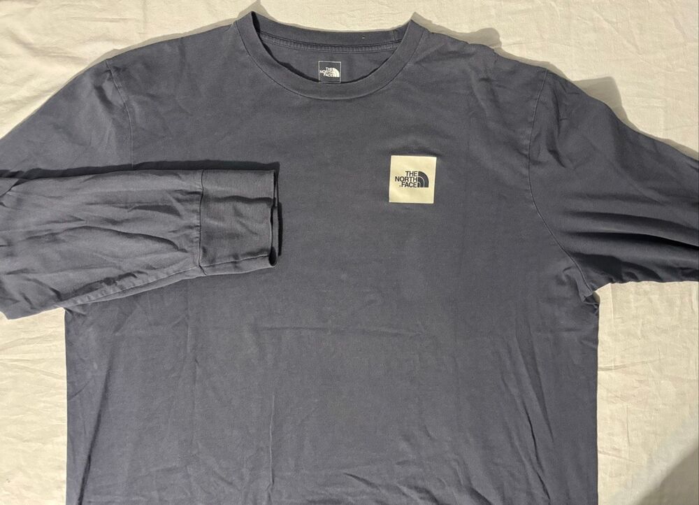 The North Face Men's Long Sleeve Slate Blue Shirt 2XL Logo Outdoors Hiking